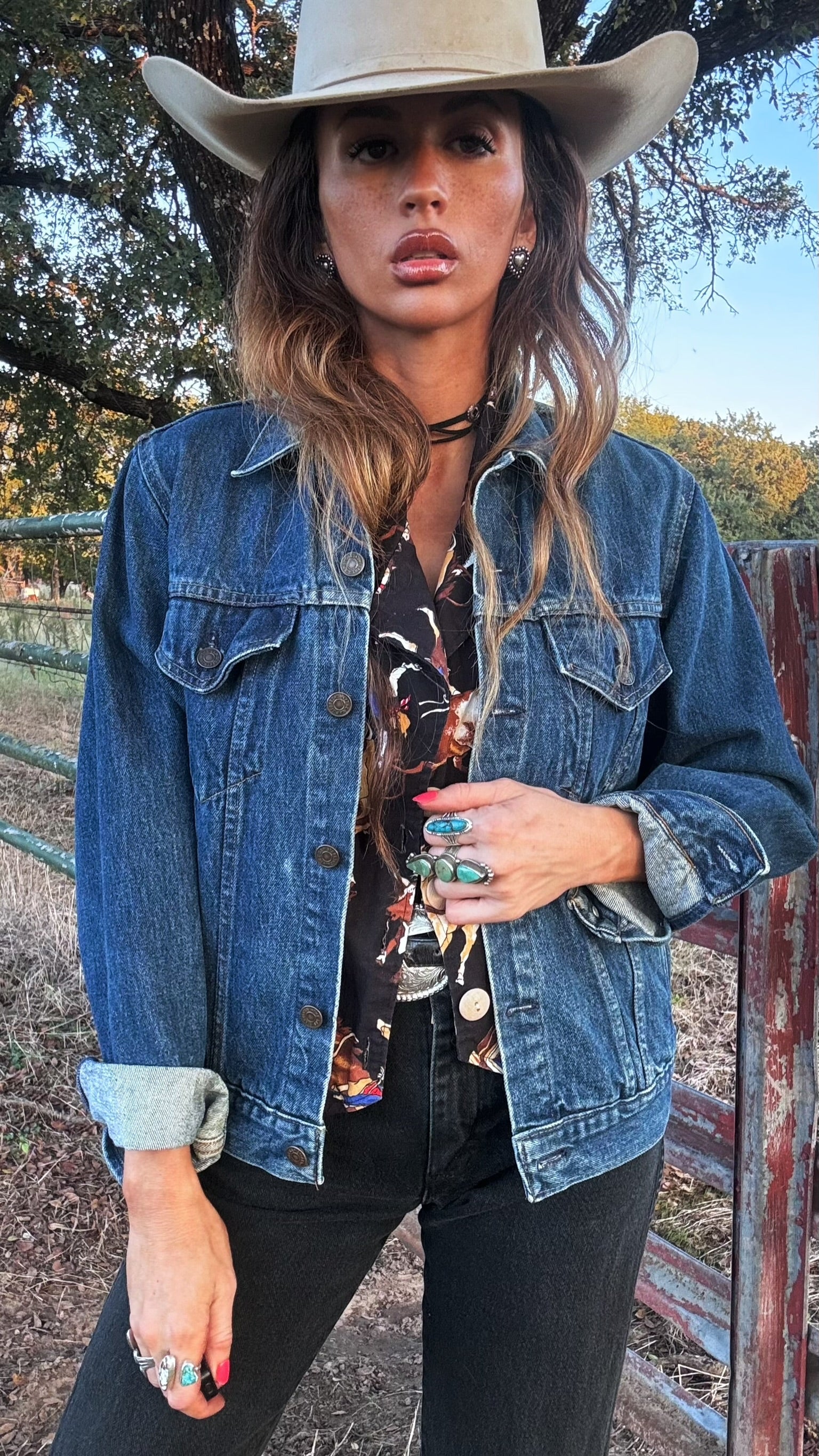 Vintage 90s GAP Pioneer Denim Jacket | Size Large