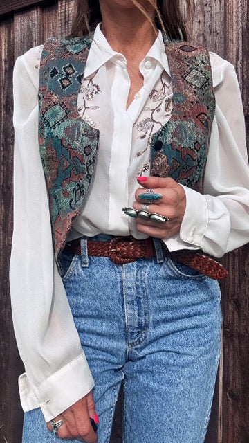 Owners Closet Piece - Vintage Hobby Horse Metallic Western Vest (Rare Collector’s Piece)