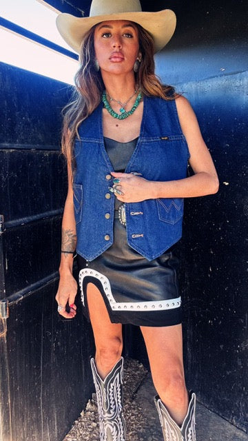 Modern Wrangler Denim Vest "Irregular" | Mens Small/Womens Medium