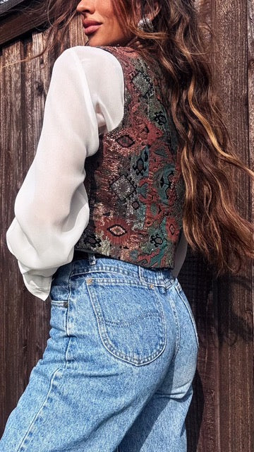 Owners Closet Piece - Vintage Hobby Horse Metallic Western Vest (Rare Collector’s Piece)