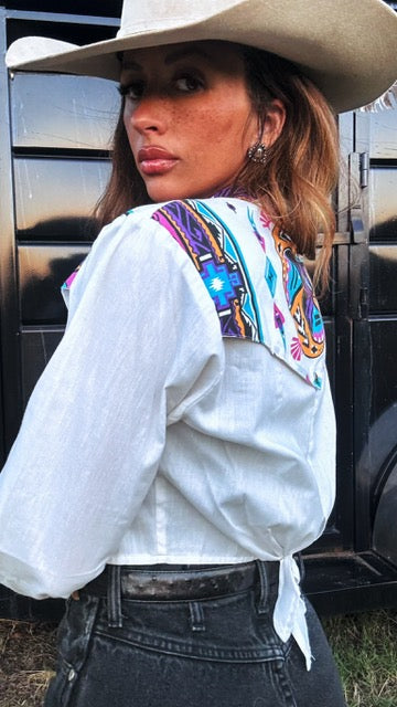 Vintage Circle T Aztec Crop Top | Medium