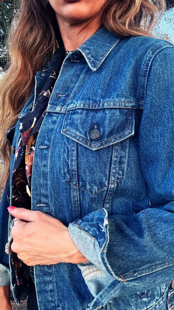 Vintage 90s GAP Pioneer Denim Jacket | Size Large