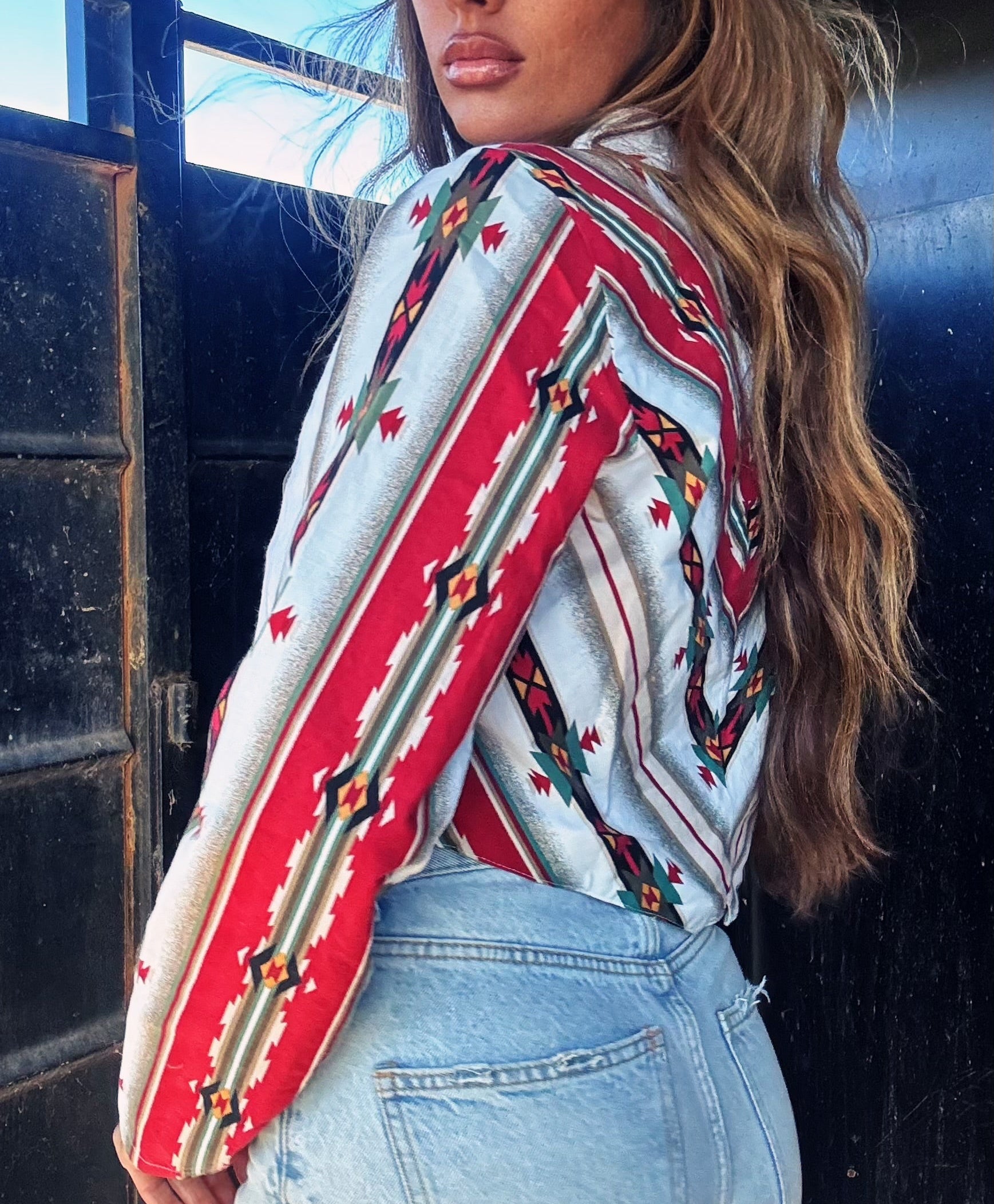 Rough Rider Aztec Western Aztec Crop Top | Size Large
