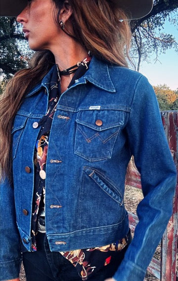 Vintage 70s Wrangler “No-Fault Denim” Jacket – Made in USA | Size Small