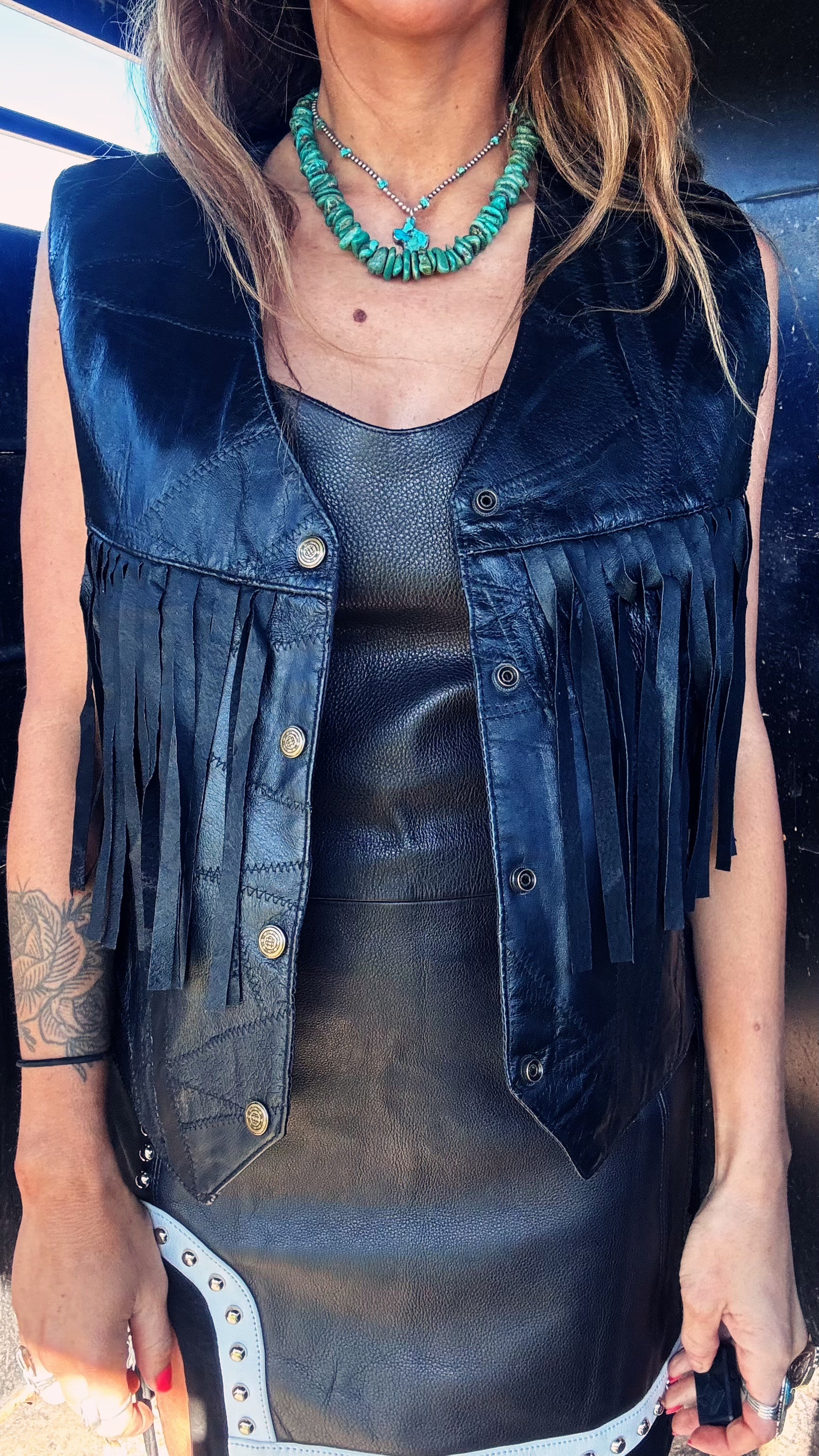 Vintage Canyon Creek Leather Fringe Vest – Genuine Western Hide | Small/Medium