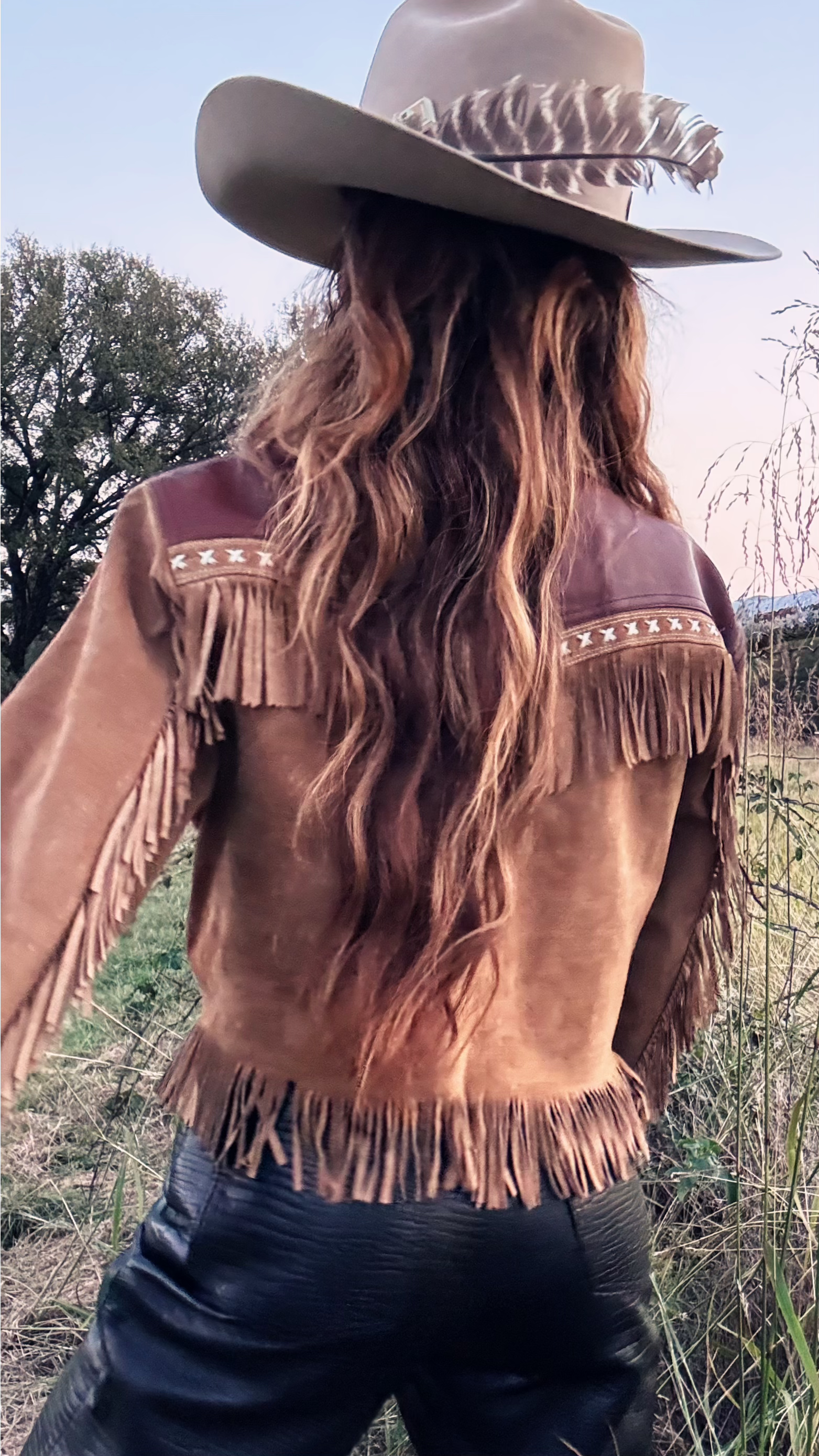 RARE Vintage French Chevignon Suede & Leather Fringe Jacket - 1970s Western Cropped Fit (Womens Small/Med)