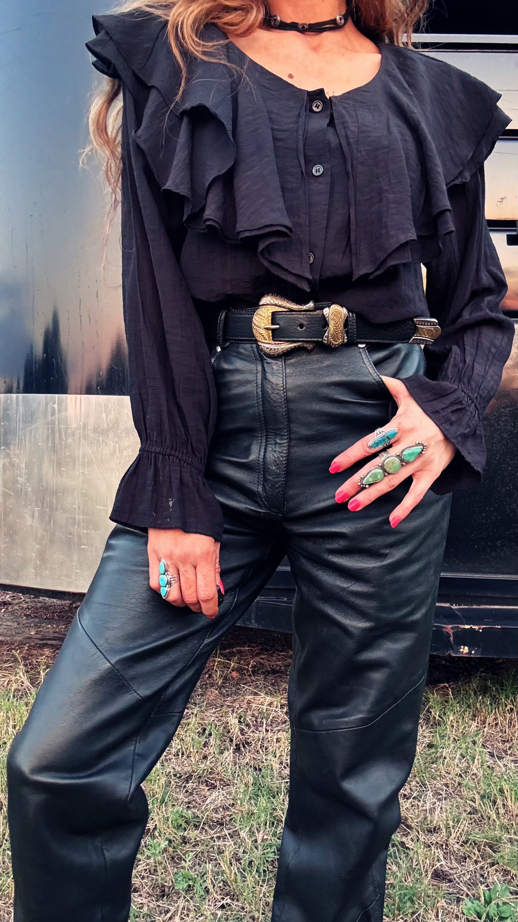 Vintage Wilson’s High-Rise Leather Pants – 90s Rodeo Rock Style | Size 6 | Waist 26"